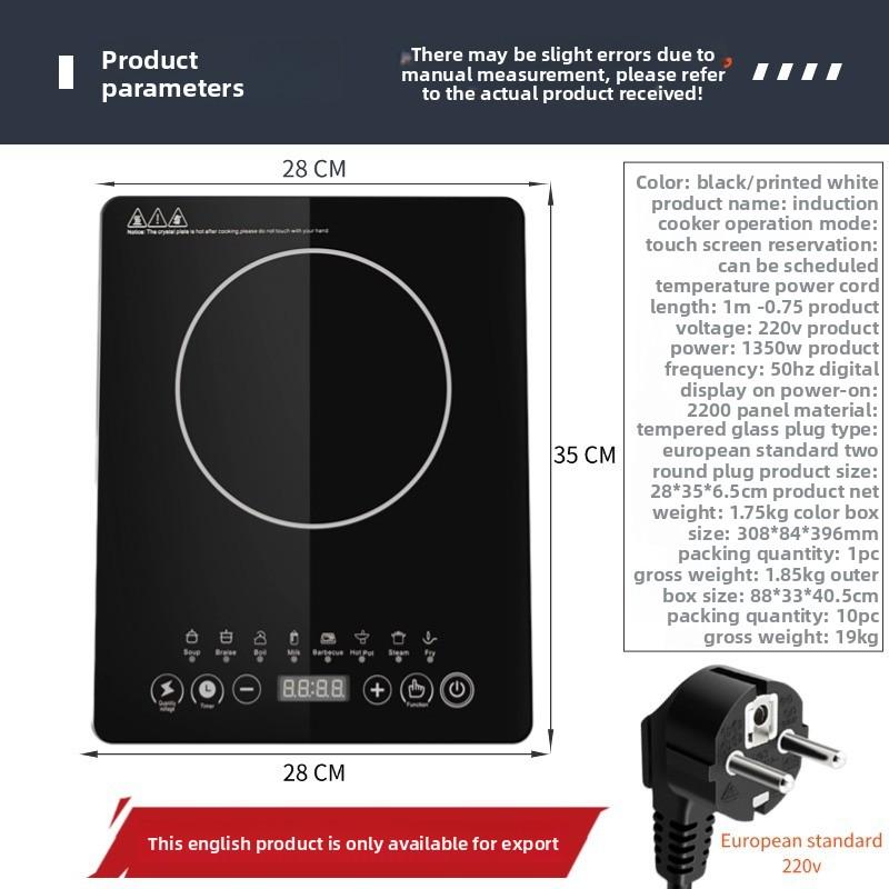 

Induction Cooker Multi-function European 220V Electric Cooker 2200 High-power Intelligent Reservation Waterproof Exit English export