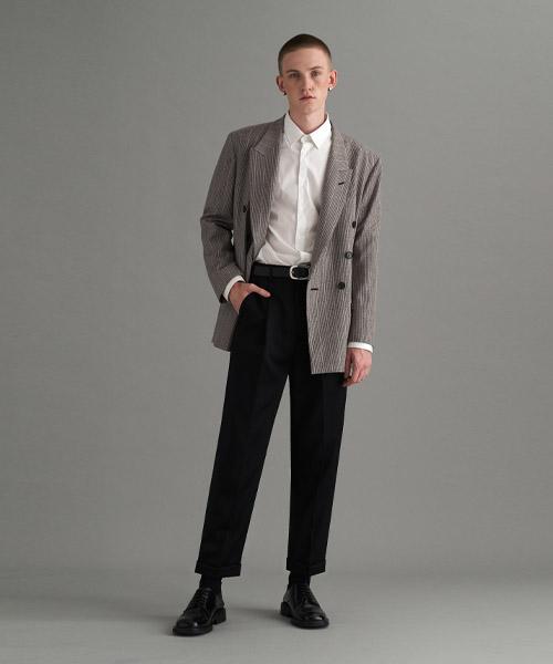 DENIVEL Men'S Wool Turn-Up Slacks