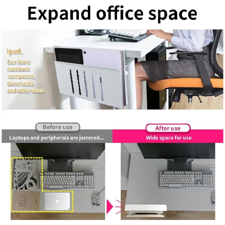 Versatility Aluminum Laptop Support, Ergonomically Desk Side Laptop Mount Under Desk Laptop Mount with Cooling Hole