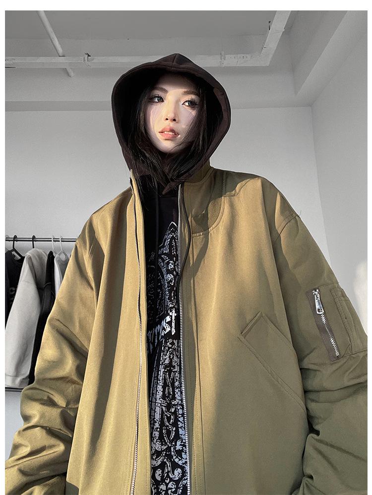 American High Street Bomber Baseball Jacket - 2024 Casual Autumn/Spring Trend