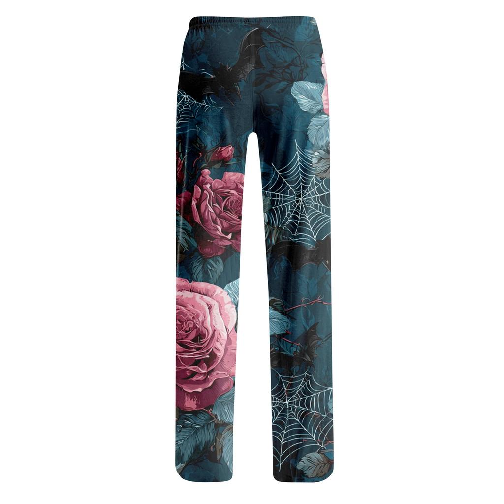 Women's Pajama Pants with Drawstring Halloween Print Relaxed Fit for Casual
