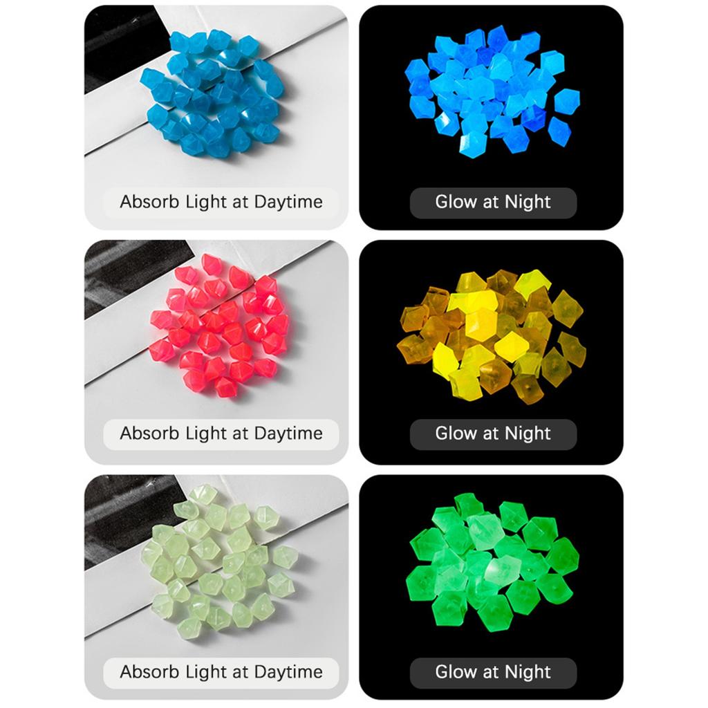 Glow in The Dark Stones Glow Stones Diamond-Shaped Fluorescent Stone Decoration for Aquarium Waterscape Outdoor Yard Landscape