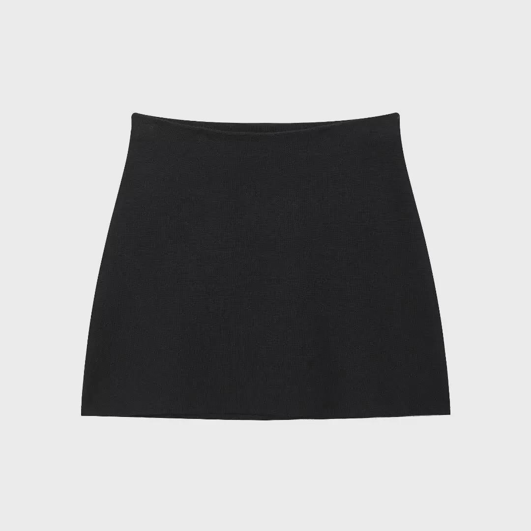 

European and American Women s Button-Adorned Knitted Jacket & Mini Skirt Set Small