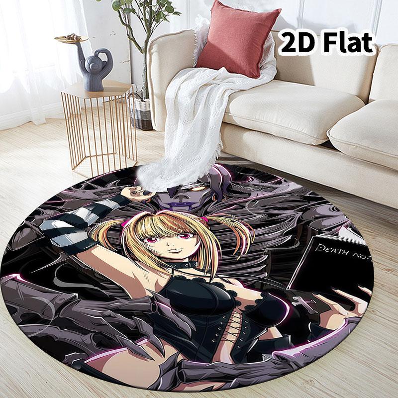 Death Note Round Area Rug Carpet Rug For Living Room Bedroom Sofa Playroom Decor Nonslip Floor Mat