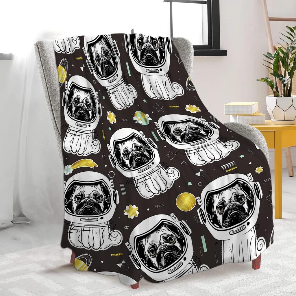 Pug flannel blanket super soft blanket suitable for sofa sheets bedspreads direct supply