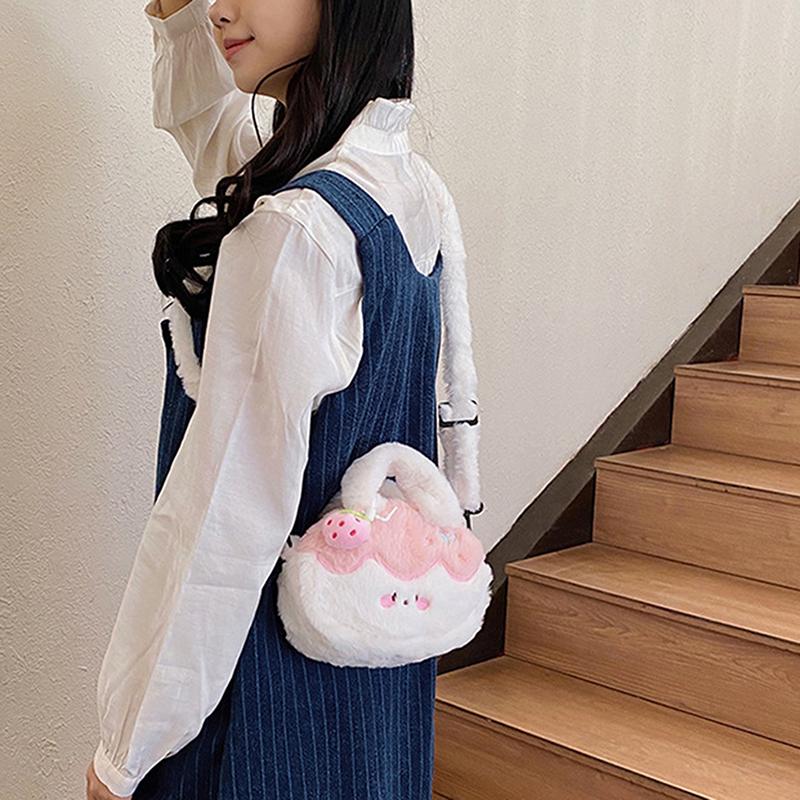 Sac bandoulière pudding désert doux poupée en peluche sac à dos enfant grande capacité avec pendentif peluche sac à bandoulière dessin animé filles