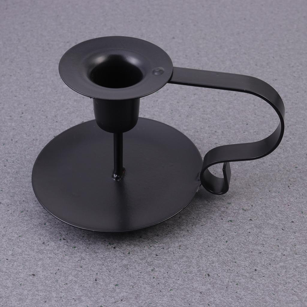 Buy 2PCS Wrought Iron Centerpiece Wedding Candle Holders Matte Black Retro Classic Candlestick