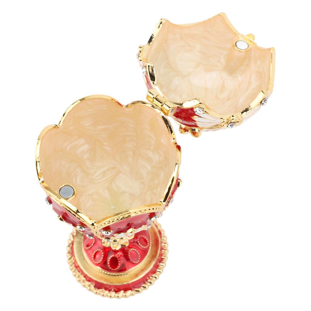 Enameled Jewelry Box Decorative Enameled Trinket Box Vintage Jewelry Organizer for Desktop and Bedroom