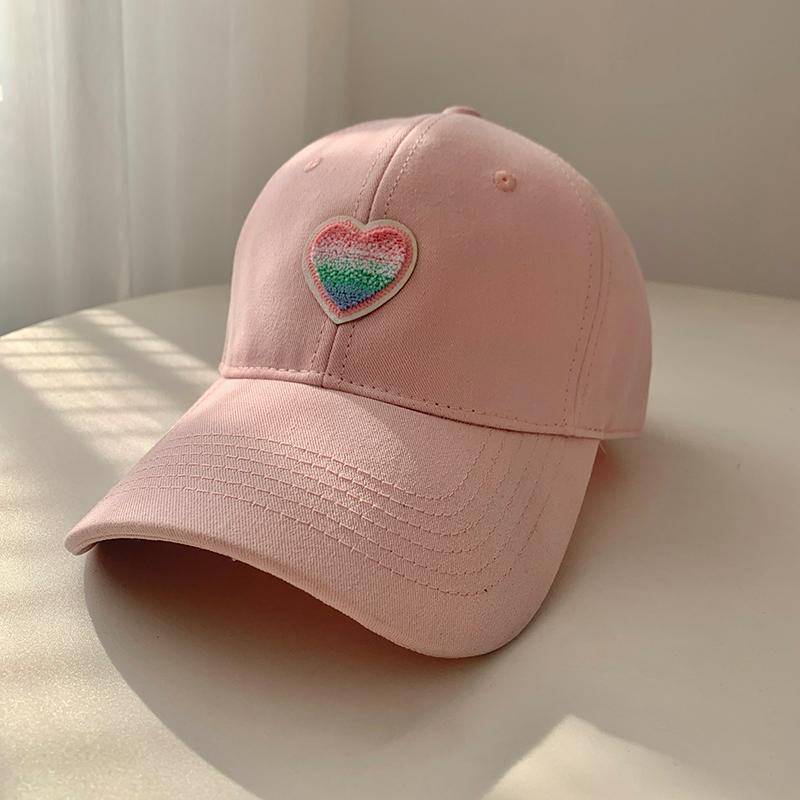 RICYGVM Korean Love Baseball Cap For Women Sunshade Duck Tongue Caps Cotton Solid Color Peaked Hat Girl Outdoor Visors