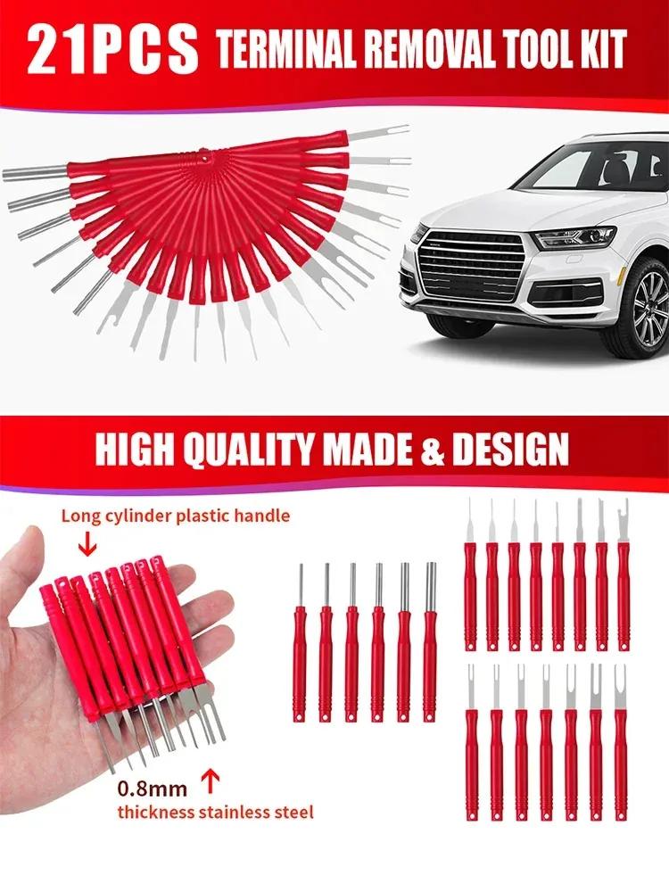 Terminal-Entferner-Werkzeugsatz 21-teilig Auto-Elektrikstecker-Stift-Extraktor-Set Draht-Crimp-Entferner-Werkzeug für Auto-Kabelbaum-Reparatur