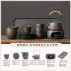 Household warm tea small set retro gilt kung fu tea set office living room one pot two cups coarse pottery beam pot