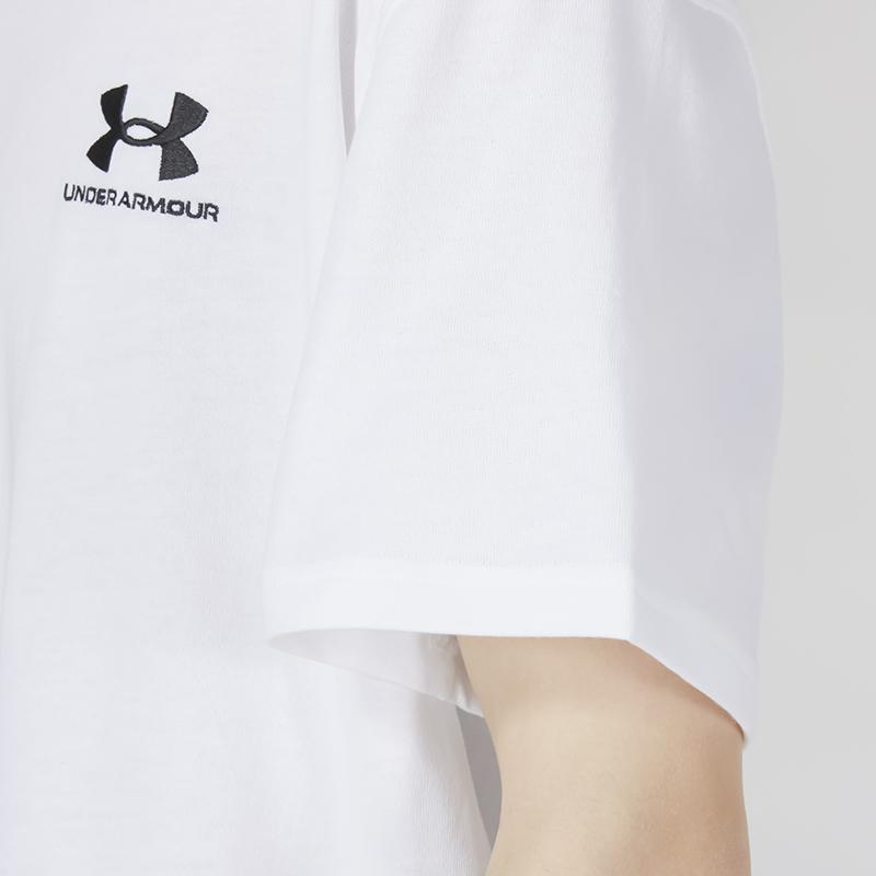 Under Armour Solid Color Sports Running Training T-Shirt Short Sleeves Men Tops White 1373997-100