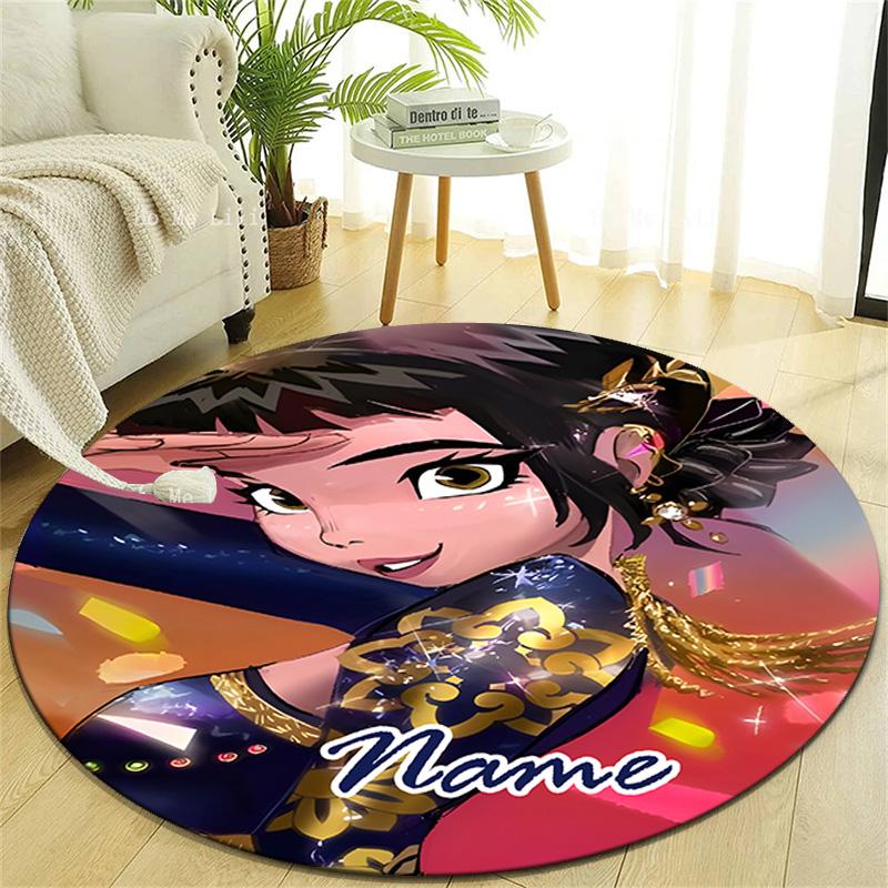Personalized K-KPop Demon Hunters Round Chair Office Rug - Perfect for Mat, Office Chair & More - Ideal Gift for Birthdays and Holidays