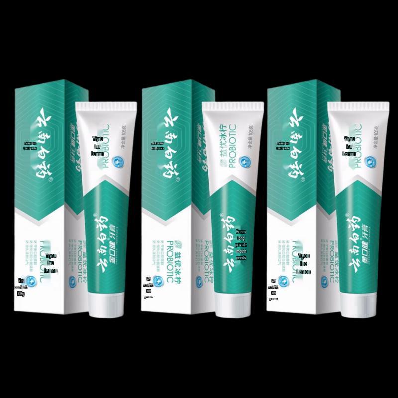 

Yunnan Baiyao Jin Kou Jian Toothpaste - Icy Lemon Mint (3 x 105g)
