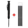 Solid Carpenter Pencil Set With 7 Refill Leads Built-in Sharpener Deep Hole Mechanical Pencil Marker Set Woodworking Marker Tool