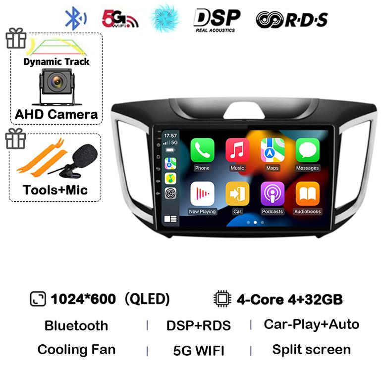 Android 14 Carplay Car Stereo Radio For Hyundai Creta Ix25 2015 2016 2017 2018 2019 2din Multimidia Video Player GPS Head Unit