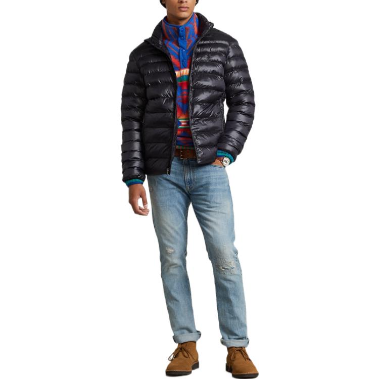 Polo Ralph Lauren Solid Color Quilted Stand Collar Jacket Men Jackets Black MNPOOTW16020893-001