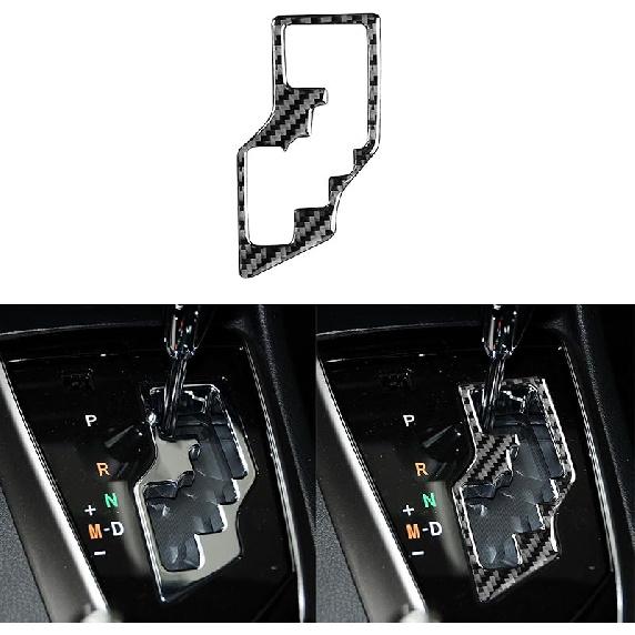 Echte Premium-Kohlefaser-Auto-Mittelkonsolen-Schaltknauf-Panel-Rahmenverkleidung Weicher Aufkleber Kompatibel mit Toyota Corolla/Levin 2014 2015 2016 2017 2018