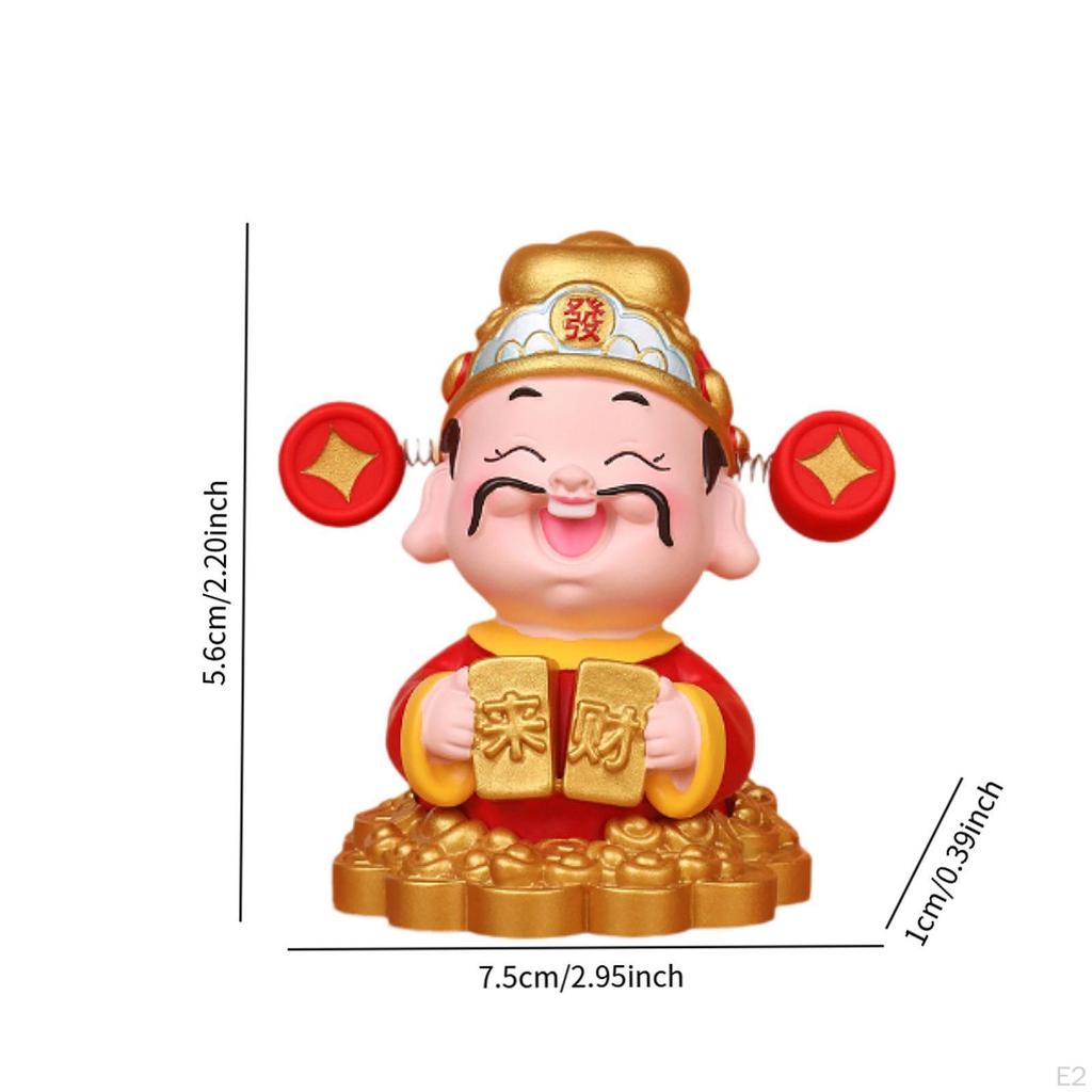 God of Wealth Ornament ,Statue, Resin Feng Shui Sculpture Decor for Year Bedroom Spring Festival