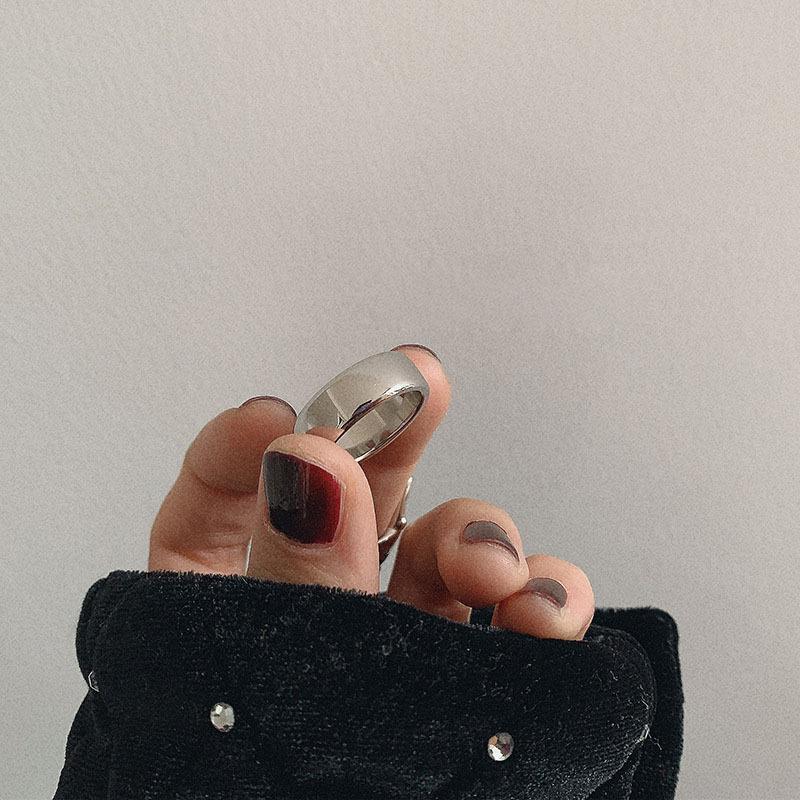 Elegant Silver S925 Open Adjustable Ring With Unique Irregular Light Design Surface