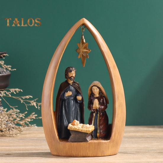 Heilige Familie Harz Figurine Krippen Advent Statue Joseph Jungfrau Maria Geburt von Jesus Skulptur Home Office Desktop Dekoration Ornament