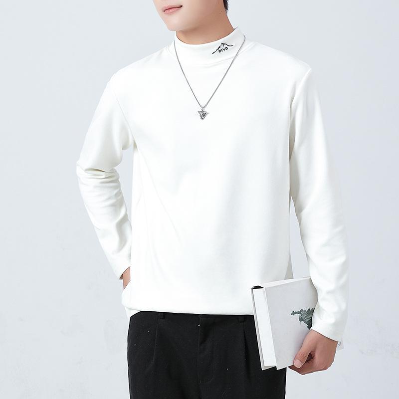 Pánské topeníčko s polovičním rolákem, s přidaným tukem, rozšířená jednobarevná varianta, slim fit, dlouhý rukáv, hřejivá vnitřní vrstva jako základ