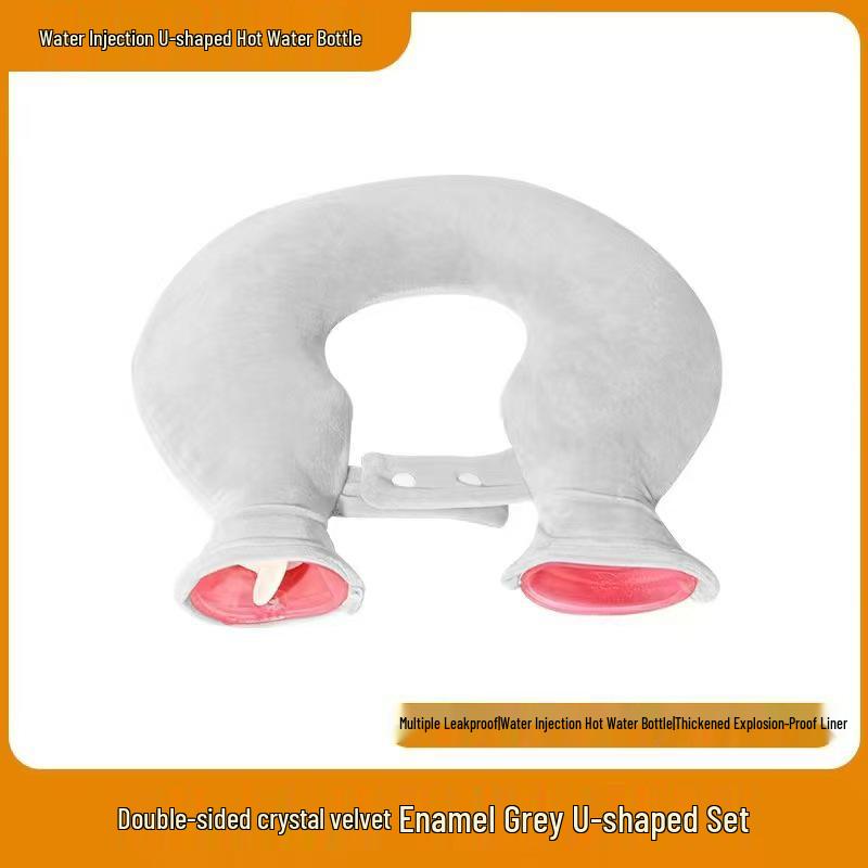 Lång Varmvattenflaska med Avtagbart, Tvättbart Överdrag - Unisex Värmande Säng-/Magkudde.