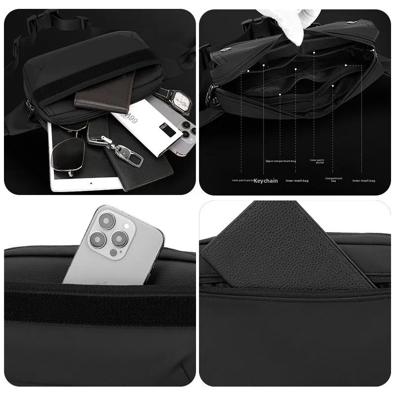 Men's Chest Bag Waterproof Travel Handbag Multi-functional Outdoor Sports Shoulder Bag Portable Waist Pack Crossbody