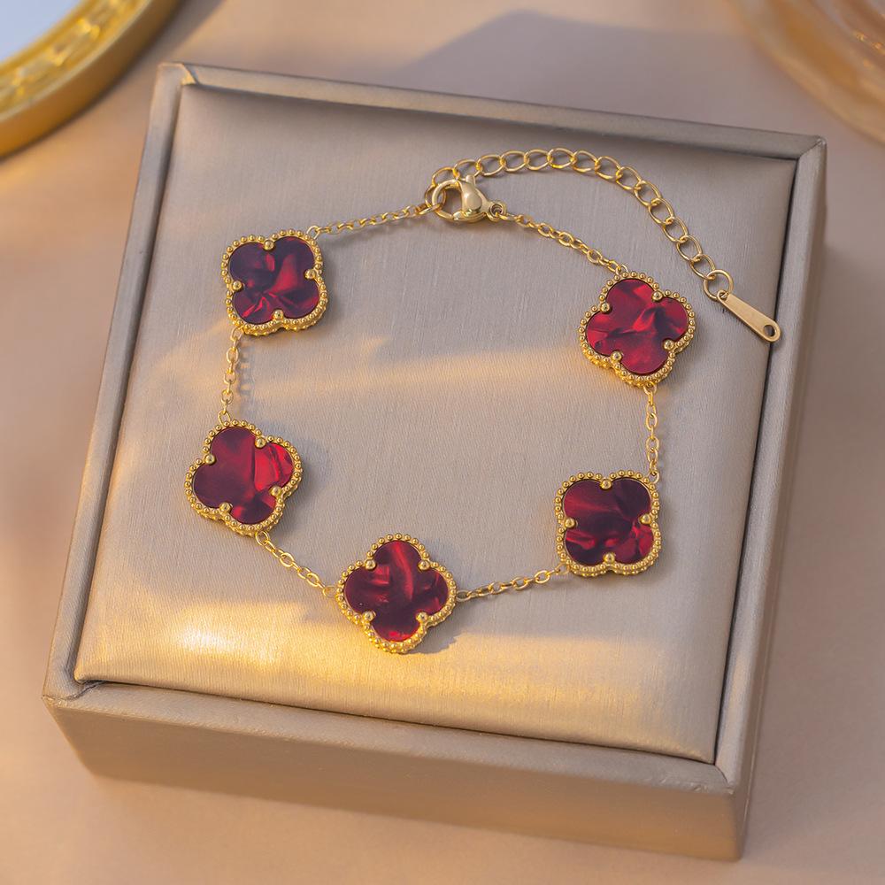 

Four leaf clover bracelet, women s versatile high-end jewelry