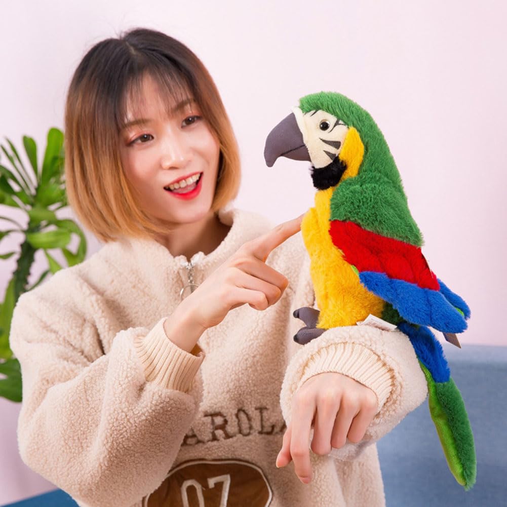 [Qingyun LEE] Realistic Plush Parrot Bird Stuffed Toy, Gift, Body Pillow, Parrot, Plush, Fluffy, Cute, Green