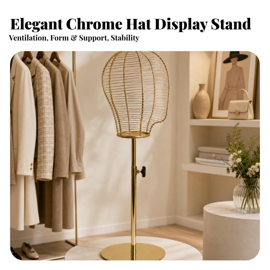 Metal Wire Mannequin Head Display Stand Freestanding for Boutique Owners