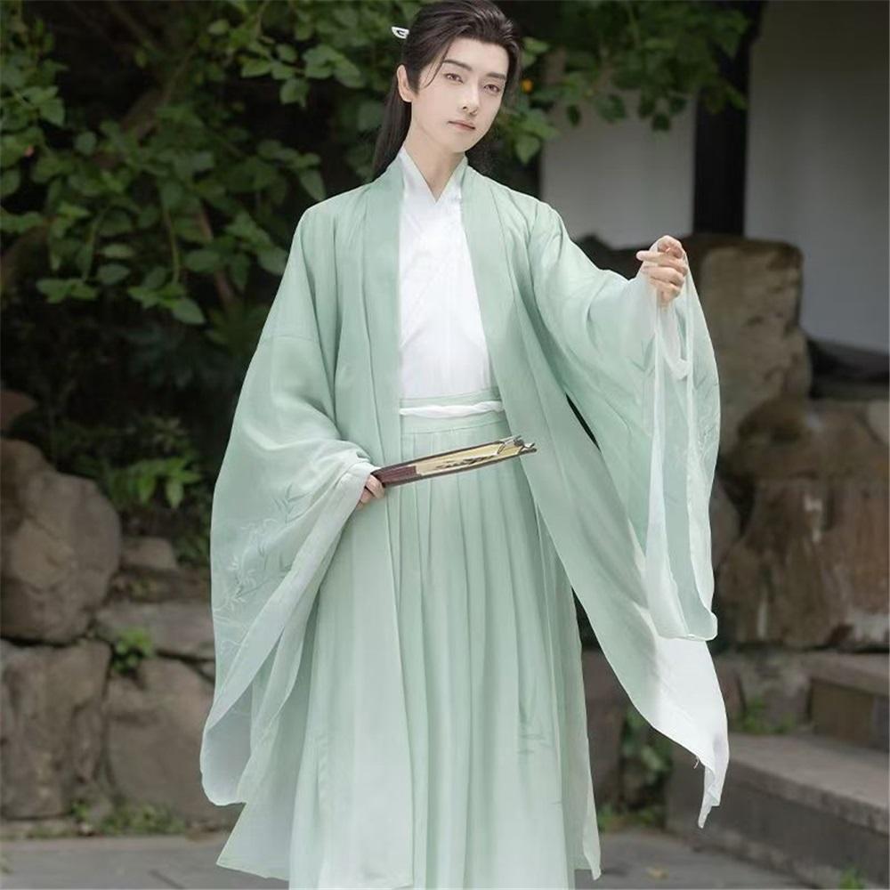 Tradiční čínský Hanfu župan - Elegantní kostým ve starověkém stylu pro cosplay pro muže