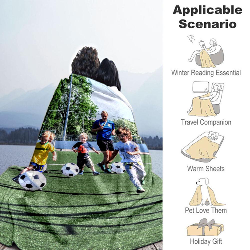 Customize Photo Personalized Photos Blanket Cozy Customizable Blanket Soft Warm Cozy Perfect for Bedding Office Chair Couch Seaside