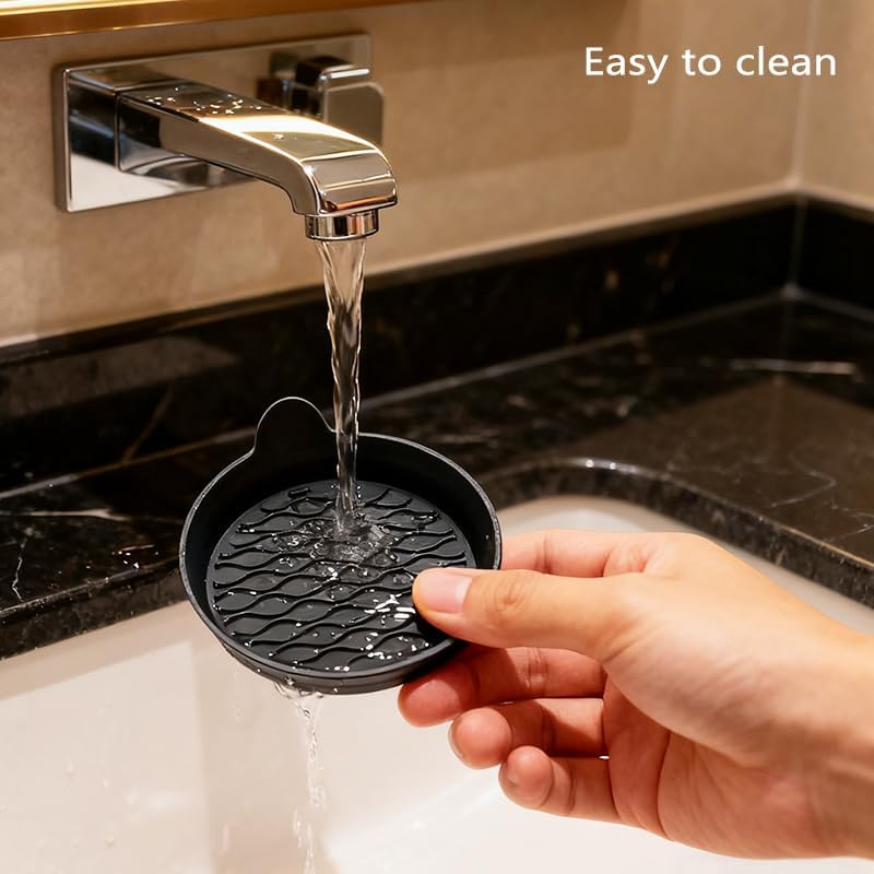 Car Cup Holder Coaster, Silicone Cars Coasters, Universal Non-Slip Car Interior Accessories 4 Pack Black (Black)