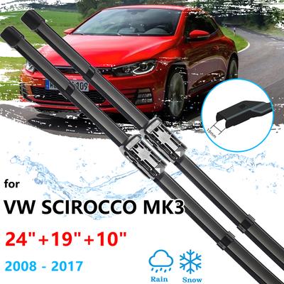 Für Volkswagen VW Scirocco MK3 2008 ~ 2017 Vorne Hinten Fenster Wischer Klingen Gummi Set Kit Reinigung Unterlegscheiben Auto pinsel