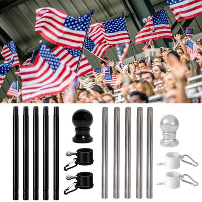 Flag Pole Tangle-Free Metal Weather-resistant Outdoor Flagpole Easy Assembly Segmented Flag Poles for Porch Boat
