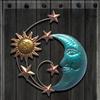 12,6 Zoll Sonne Mond Wanddeko - Outdoor Metall Wandkunst, Indoor Hängend, Garten Büro Dekorationen, Stern Statue Hängeornamente