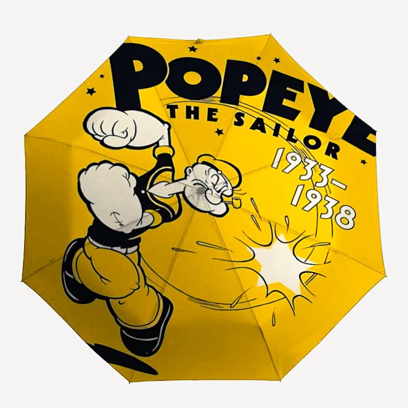 

1PC Popeye Sailor Automatic Open/Close Folding Cute Umbrella, Windproof 8 Ribs Construction, Lightweight Travel Umbrella, Ideal Gift, 022