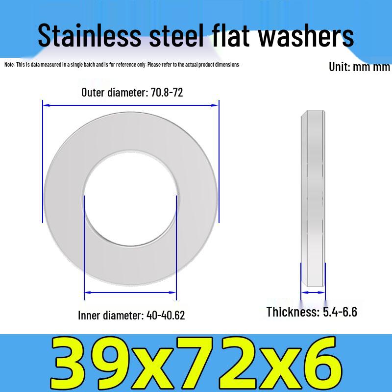 Jinguying Stainless Steel Flat Washer 201/304/316 Standard Size, No Burrs (GB97/DIN125)