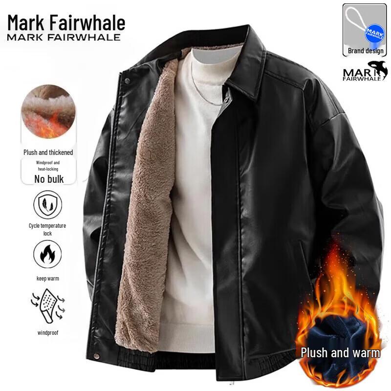 Mark Fairwhale Men's Autumn/Winter Fleece-Lined Casual Padded Jacket