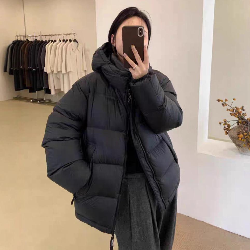 Black short down jacket women's winter new small thickened white goose down bread jacket