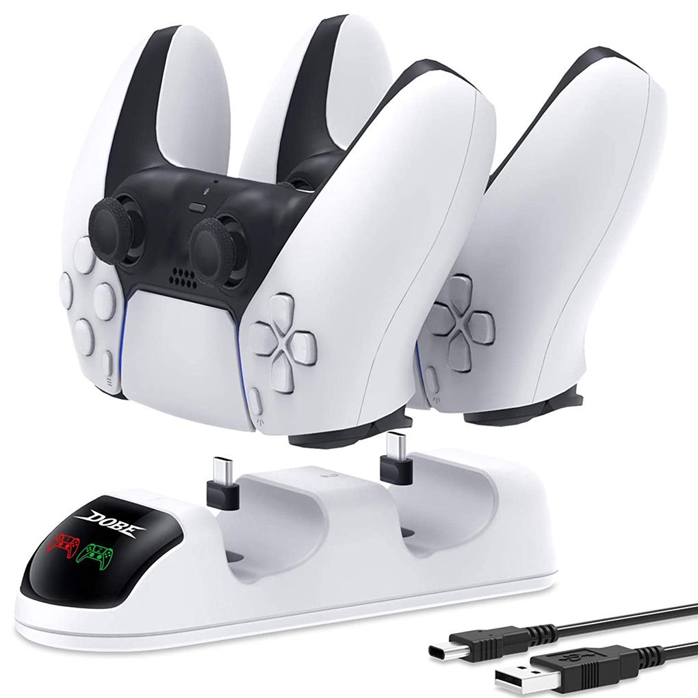 2-in-1 Game Controller Dual Charger Plastic Charging Station LED Charging Dock Replacement for Plastic Controller Charger