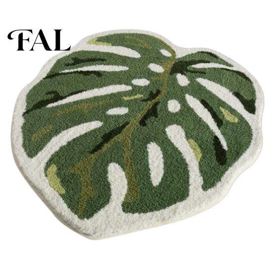 Fluffy Imitation Cashmere Rug Croissant Bath Mat, Non-slip Absorbent Soft Bathroom Rug, Decorative Cheese Monstera Leaf Machine Washable Area