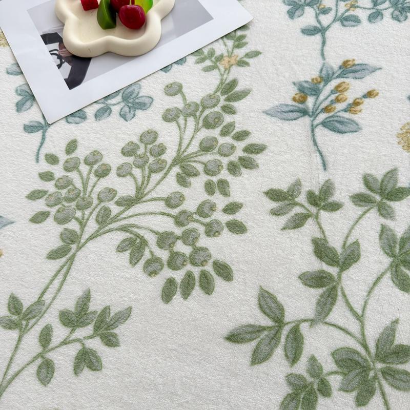 3Pcs Botanical Floral Style Bed Sheet Set Flannel Bed Sheets for Fall and Winter Luxury Super Soft Cozy Queen Size Bedding Set
