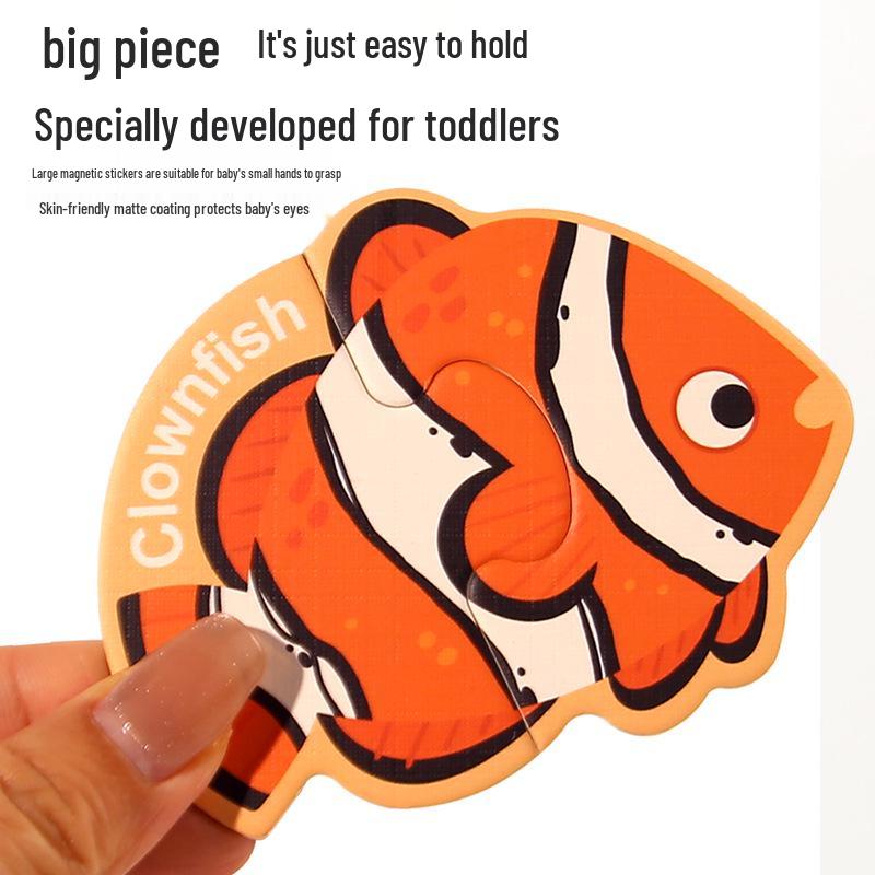 Magnetic Alphabet & Animal Puzzle Board with Numbers and Vehicles for Kids