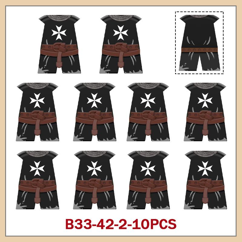 Medieval Military Castle Knight Armour Shoulder Armor Building Blocks Soldier Figure Parts Printed Army Warrior Bricks Toy Gifts