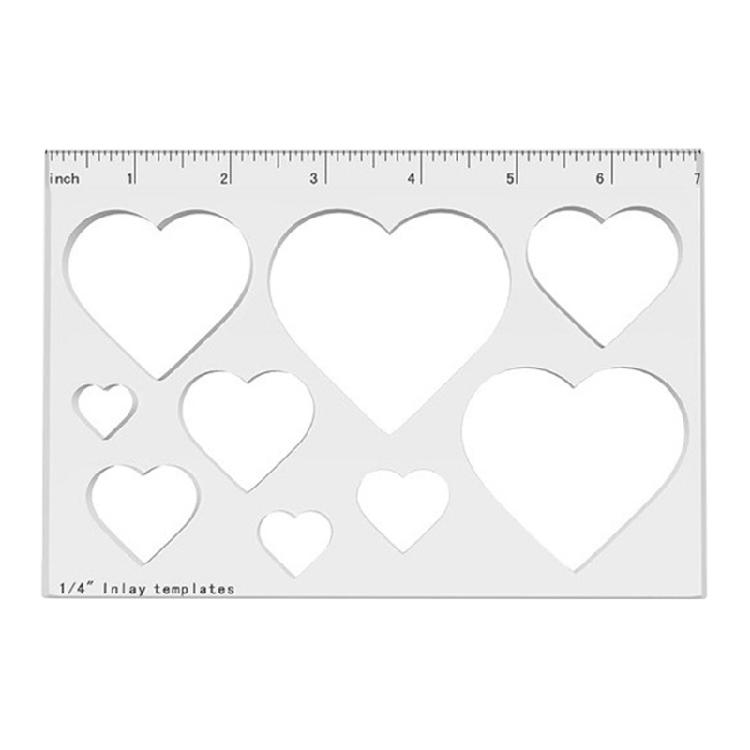 

Clear Acrylic Inlay Template with Triangle or Heart Designs Router Stencil for Decorative Woodworking Projects Tool