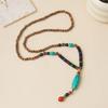 Ethnic Style Wood Necklace & Prayer Beads - Unisex Versatile Chicken Wing Wood Sweater Chain