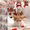 Christmas Decor Scene With Santa Snowman Reindeer Hug Pillow For Gift Festive