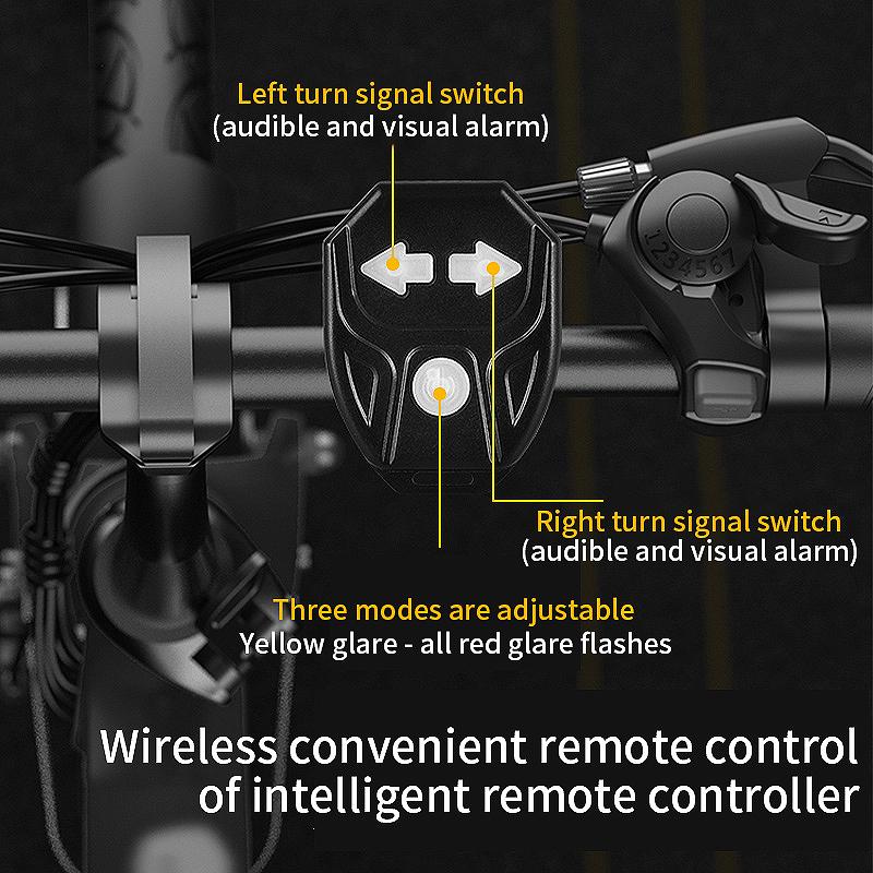 Bicycle Turn Signal Light Wireless Remote Control Taillight LED Warning Tail Lamp USB Rechargeable Rear Lights Bike Accessories